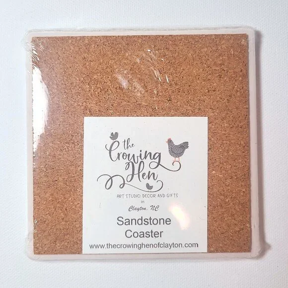 Bee Sandstone Coaster – Watercolor Art by Angie Bryan | The Crowing Hen - Picture 2 of 5